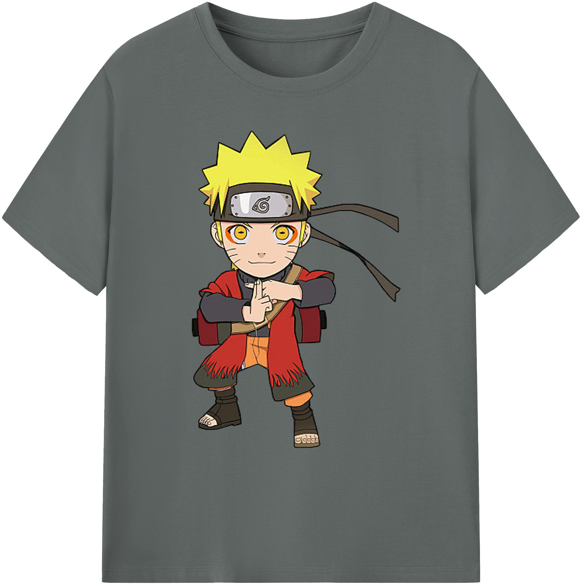 （画像用） NARUTO -ナルト- うずまき ナルト Uzumaki Naruto 綿100％ メンズ半袖Tシャツ｜肌触りやわらか＆通気性